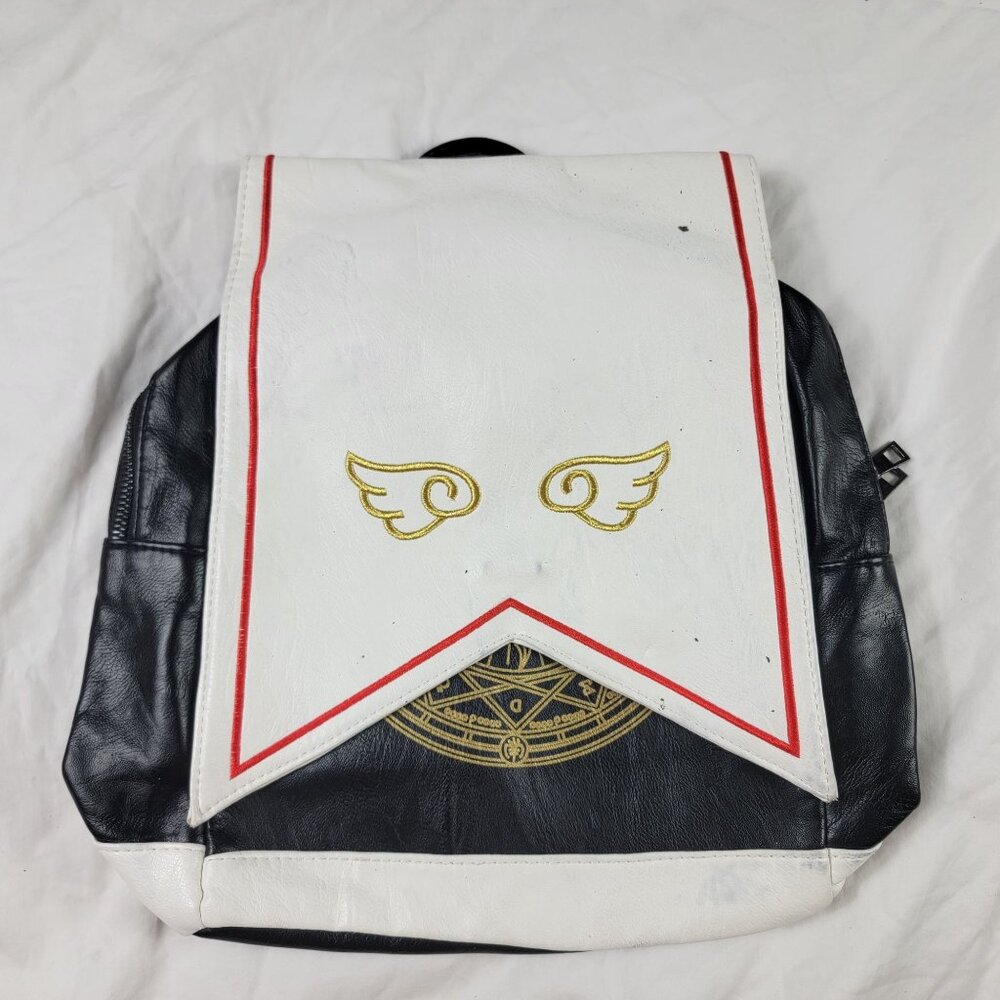 Anime Cardcaptor Sakura Backpack Women Synthetic Leather Flap Backpack